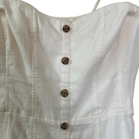 NWT! UO button up mini dress off white/cream removable straps size 8 - Picture 3 of 6